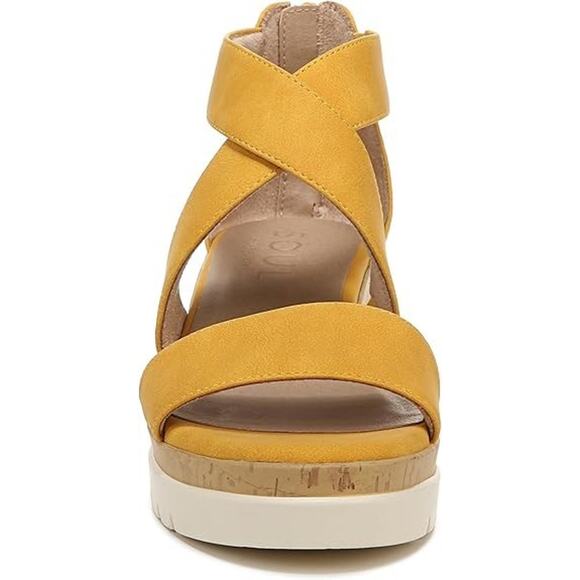 Soul Naturalizer Women's Goodtimes Ankle Strap Wedge Sandals, Yellow Size 9M - Picture 4 of 7